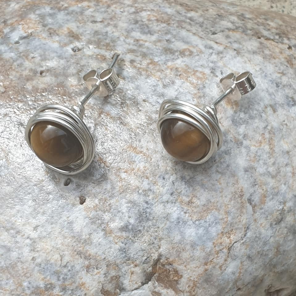 Courage - Tigers Eye Gemstone Stud Earrings